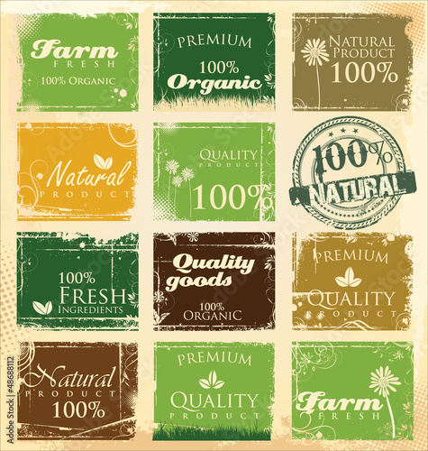 Collection of eco and bio labels