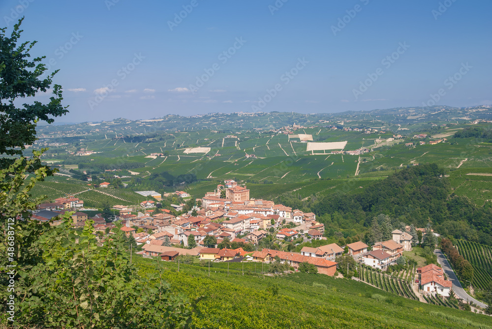 Obraz premium der berühmte Weinort Barolo im Piemont in Italien