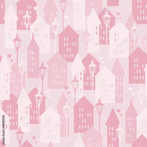 Tapety Słodki Domowy bezszwowy wzór, wektorowa ilustracja