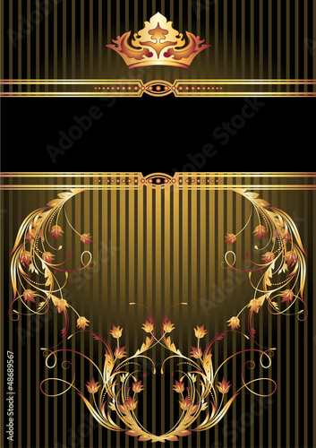 Luxurious golden ornament and crown