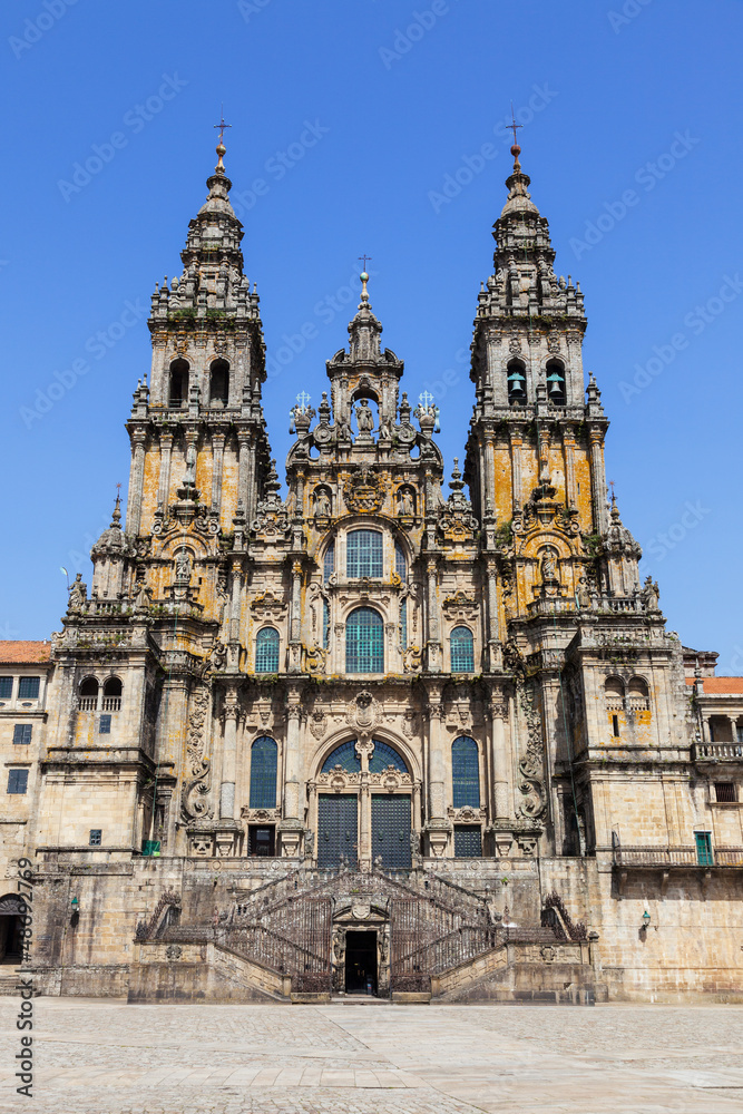 Santiago de Compostela cathedral: facade del Obradoiro Santiago de Compostela cathedral: facade del Obradoiro