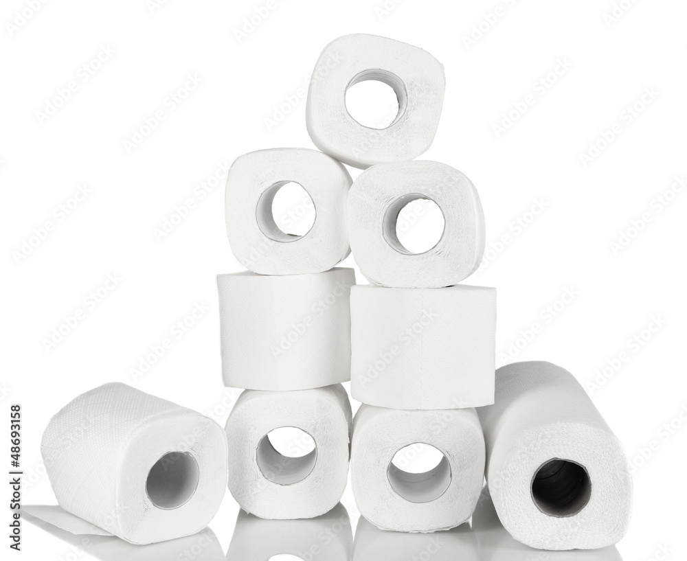 Rolls of toilet paper isolated on white Rolls of toilet paper isolated on white