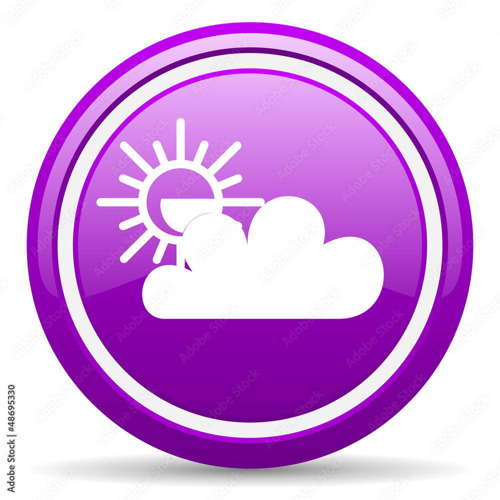 weather forecast violet glossy icon on white background weather forecast violet glossy icon on white background