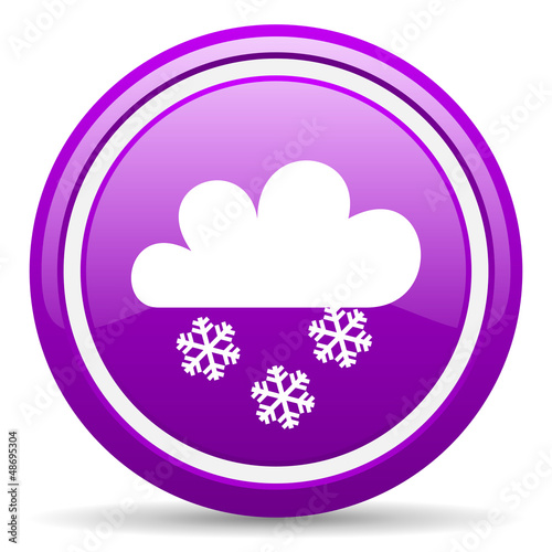 weather forecast violet glossy icon on white background