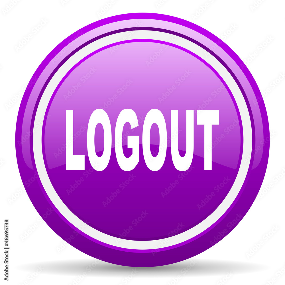 logout violet glossy icon on white background logout violet glossy icon on white background