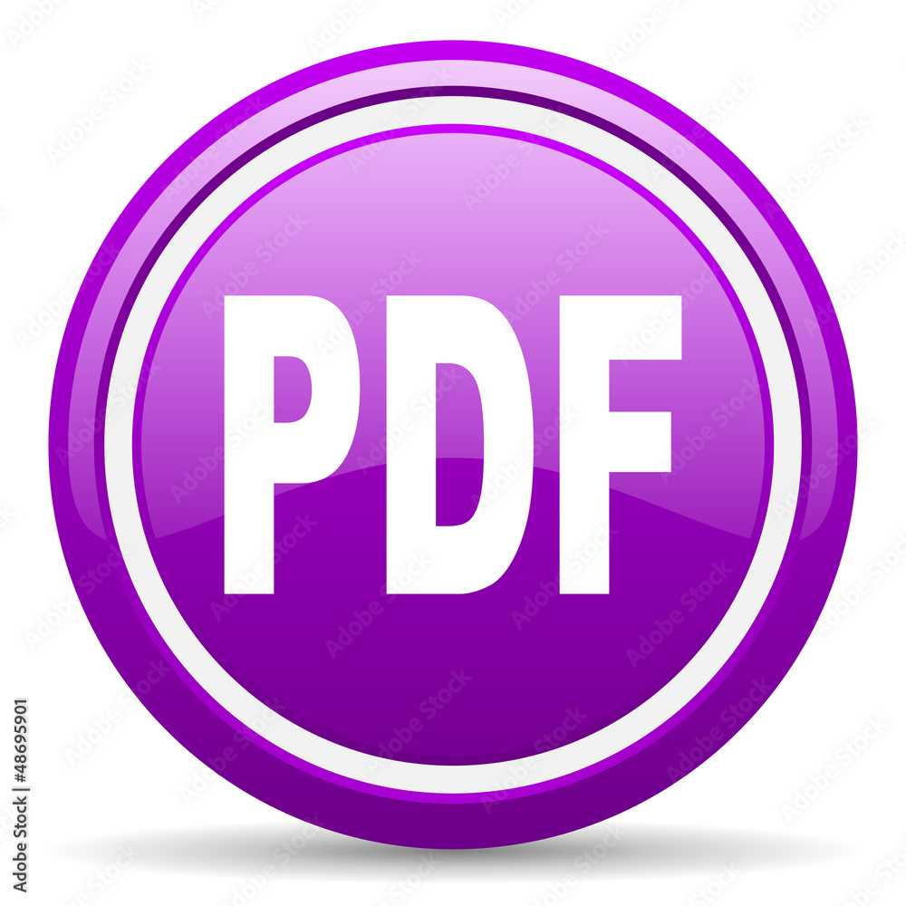 pdf violet glossy icon on white background pdf violet glossy icon on white background