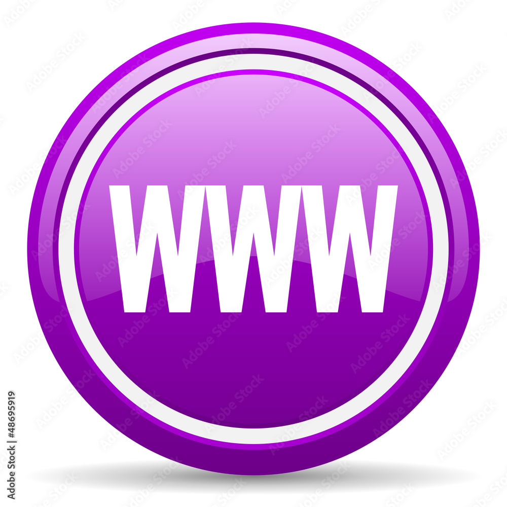 www violet glossy icon on white background www violet glossy icon on white background