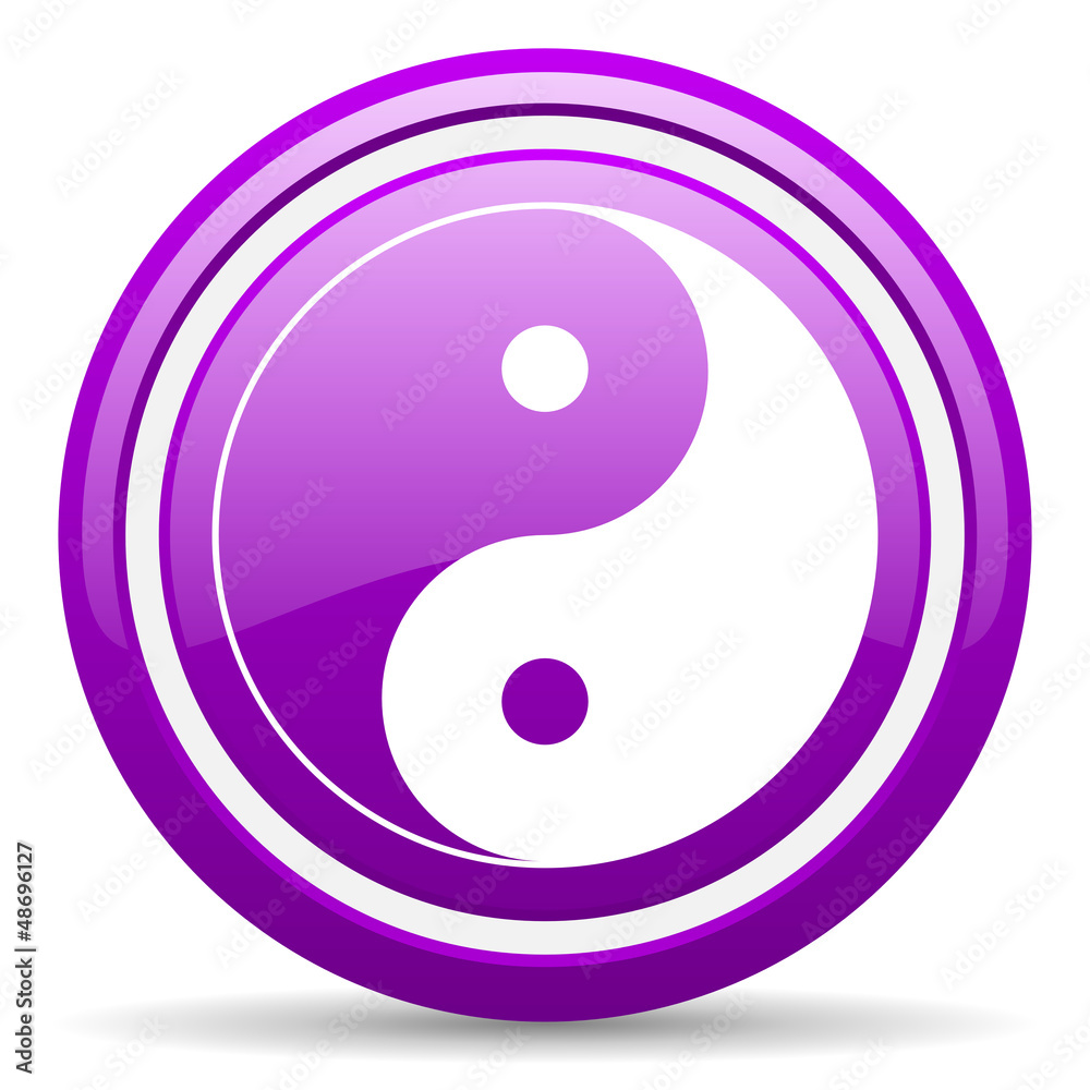 ying yang violet glossy icon on white background ying yang violet glossy icon on white background
