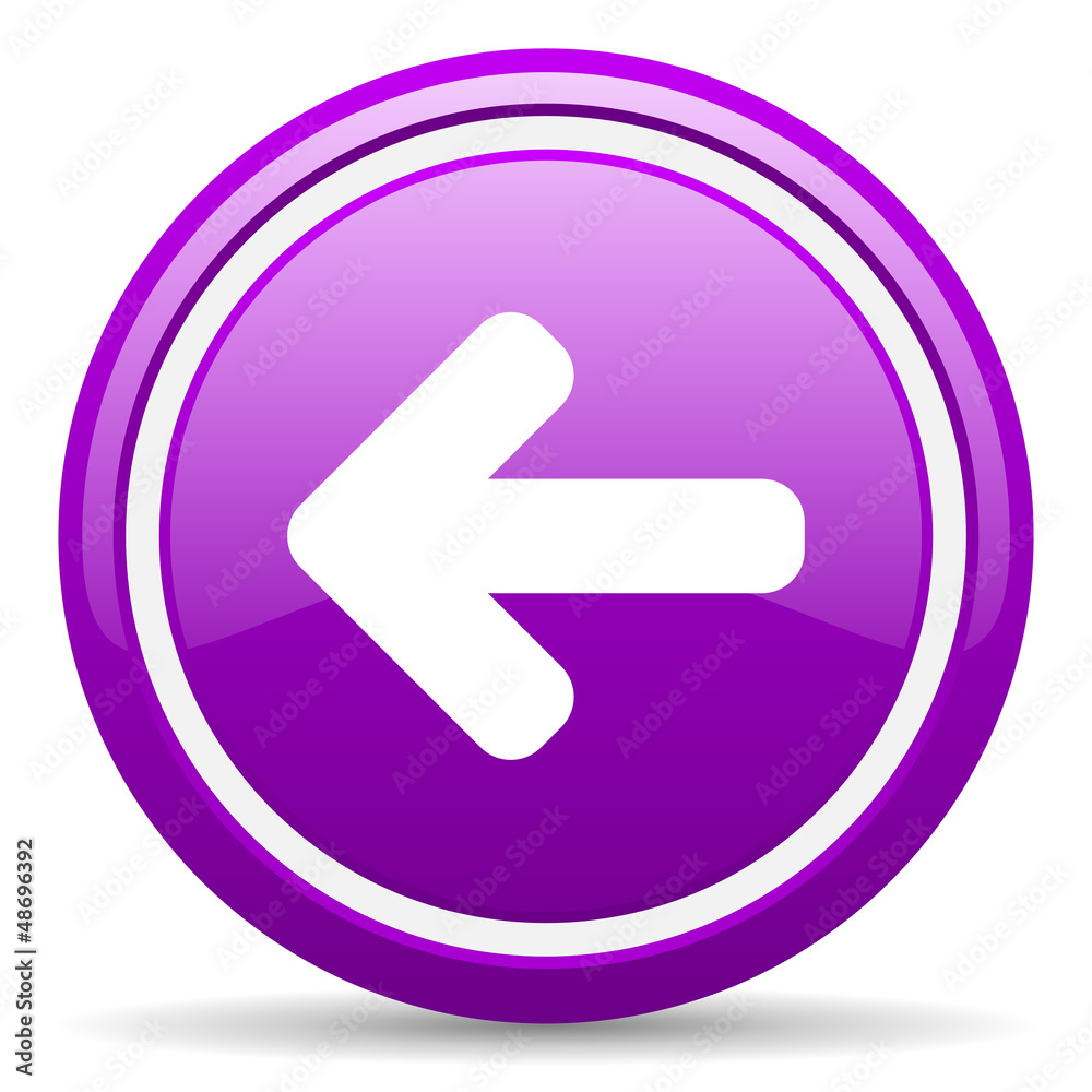 arrow left violet glossy icon on white background arrow left violet glossy icon on white background