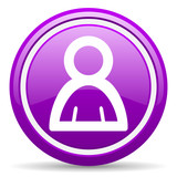 account violet glossy icon on white background