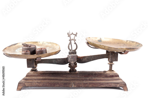 Old weighing scale isolated