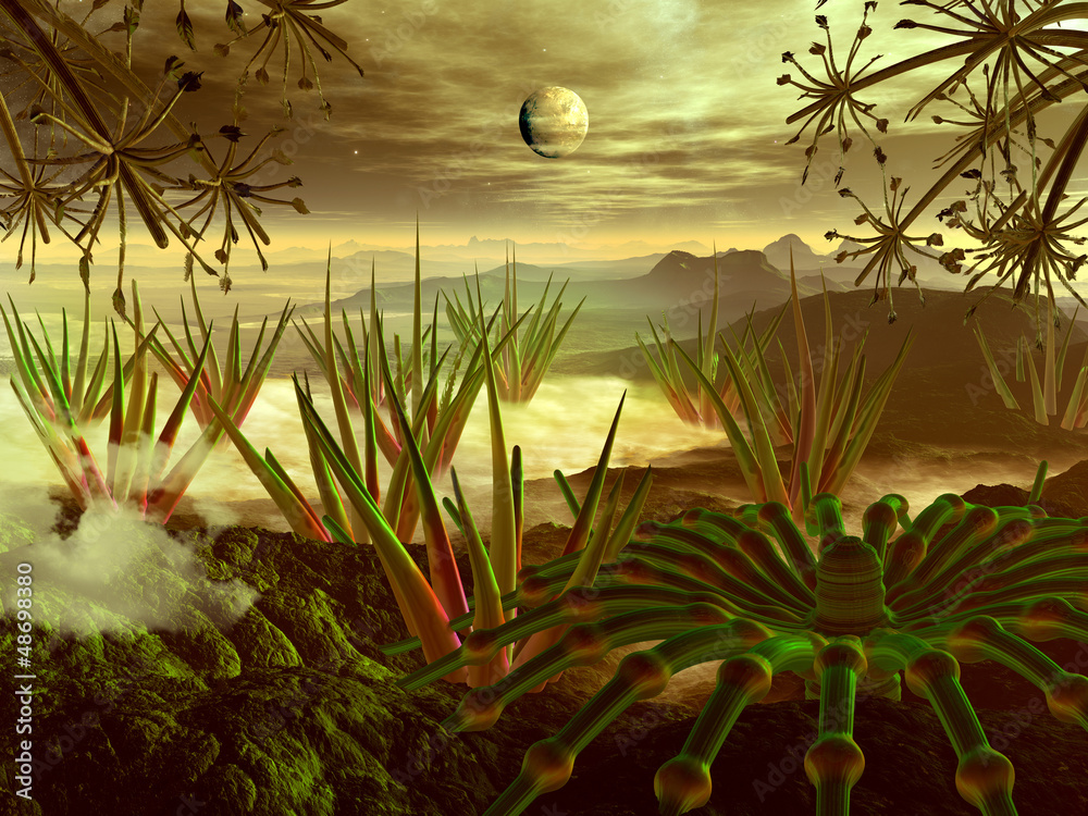 Fototapeta premium Steamy Jungle on Faraway Planet
