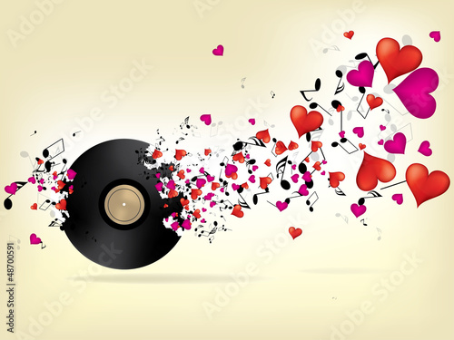 music background with hearts