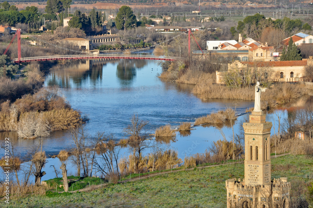 Tajo river and hermitage of Cristo de la Vega, Toledo (Spain)