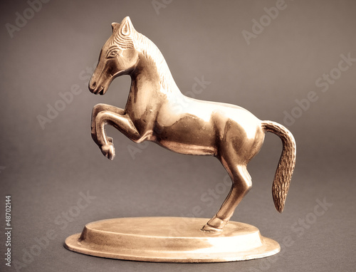 Horse from bronze isolated