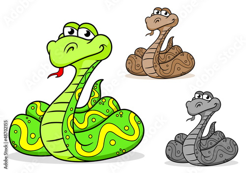 Cartoon python snake