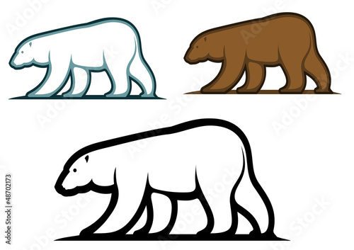 Bear mascots in cartoon style