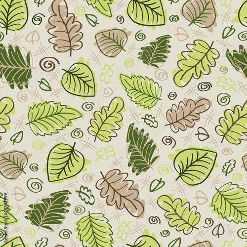 Abstract leaf seamless pattern
