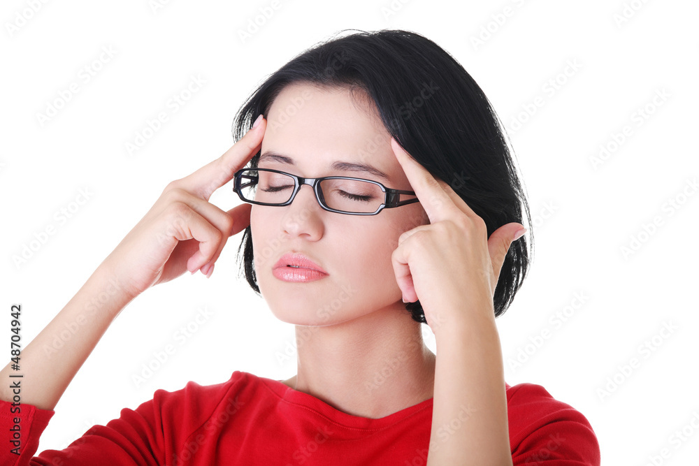 Young woman have headache