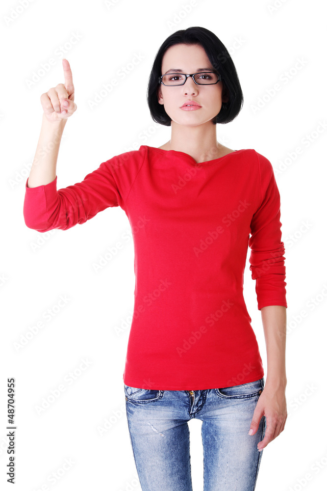 Young beautiful woman making choose Young beautiful woman making choose