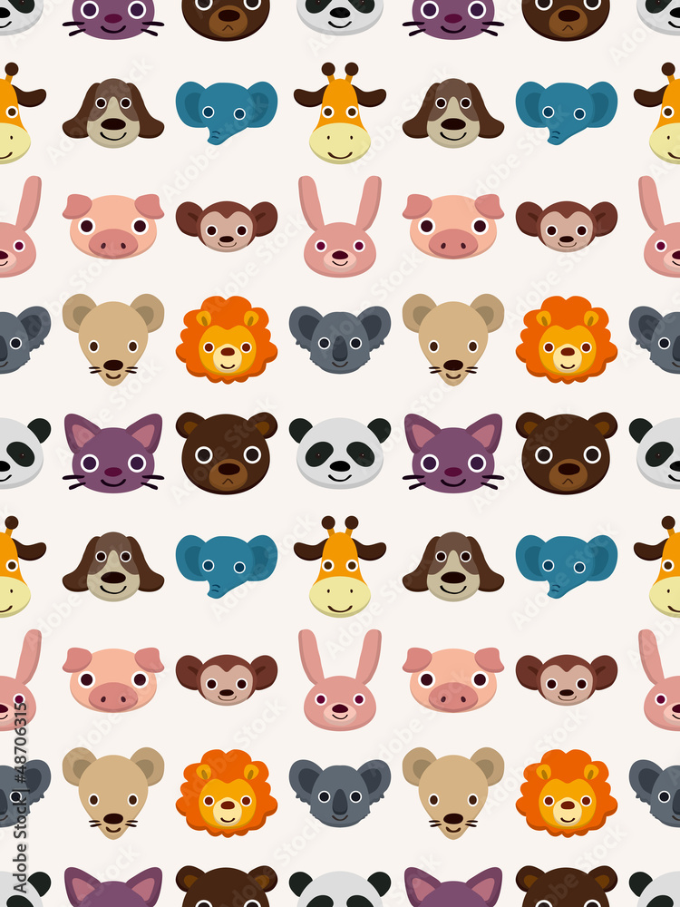 Obraz premium seamless animal face pattern