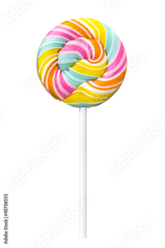 Spiral lollypop, Realistic photo image. Colorful lollipop stick.