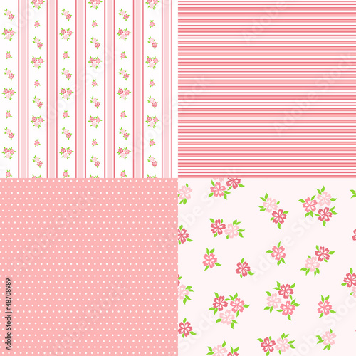 Set floral patterns for scrapbook.