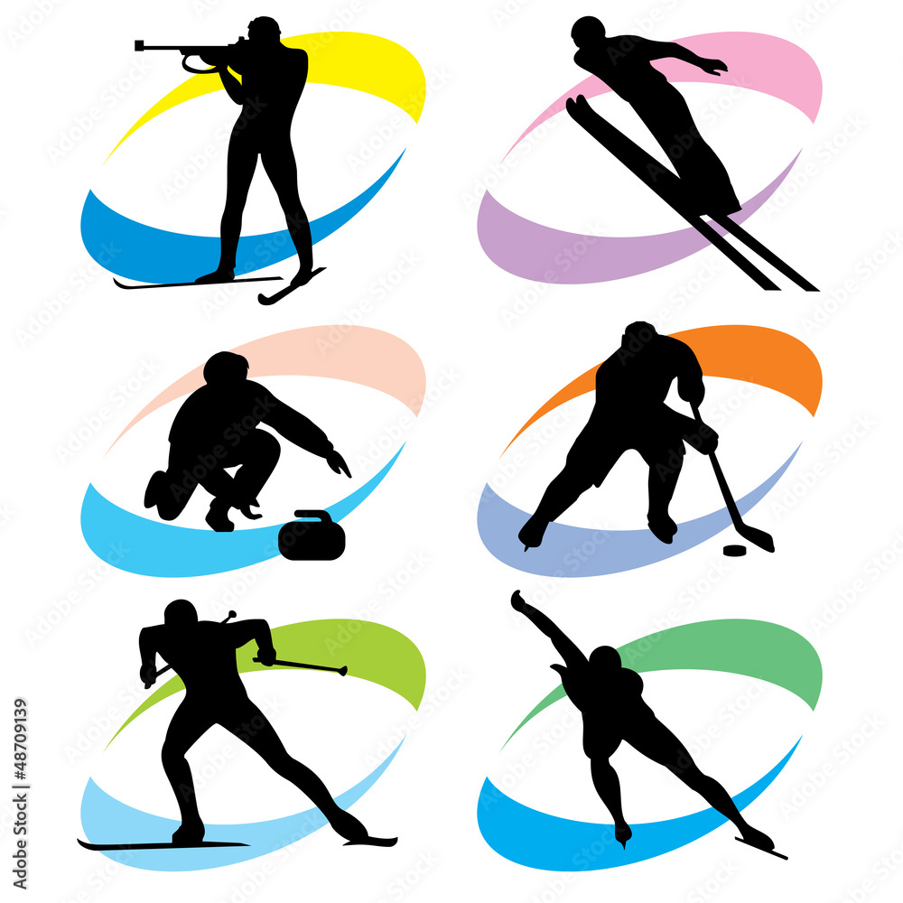 Fototapeta premium set winter sport icons