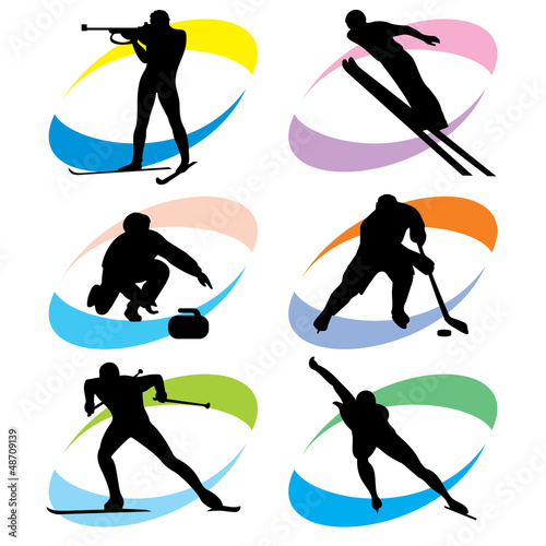 set winter sport icons