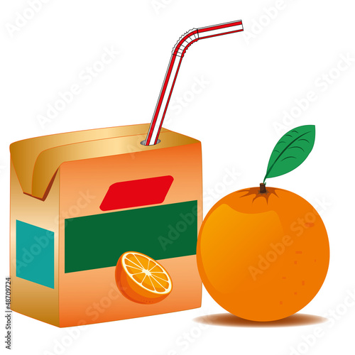 orange juice in paper box