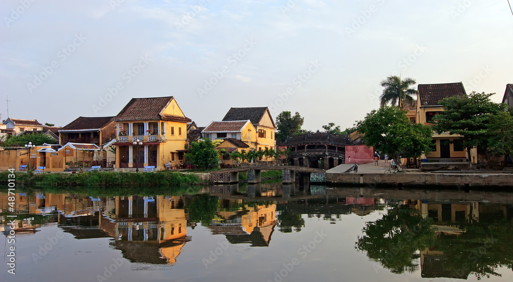 Landscape with ancient house in Hoi An, Vietnam