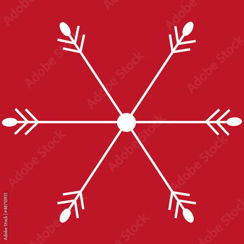 Icone Flocon Neige Blanc Rouge Hiver Noel