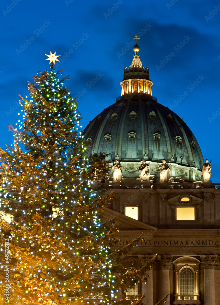 Fototapeta premium St. Peter's basilica at Christmas (Rome)