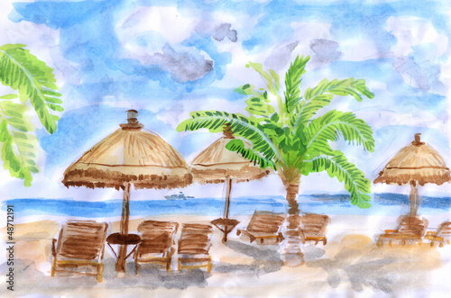illustration Seaside holiday