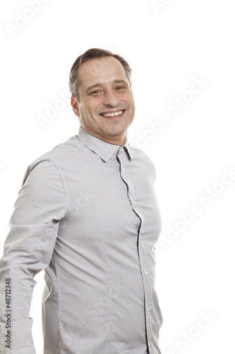 portrait of adult man, isolated on white background