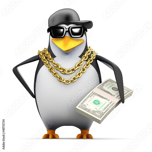 Penguin rapper with some dollars to spend