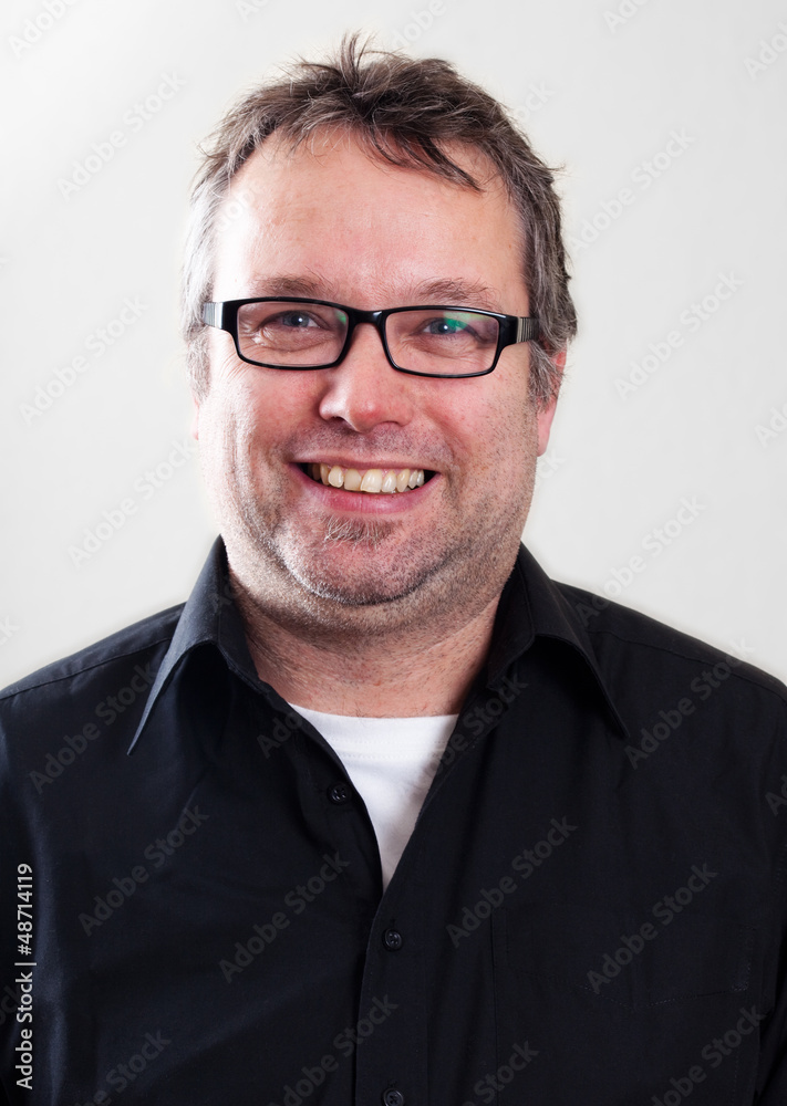 Real People Portrait: Smiling, Mid-Aged Caucasian Man