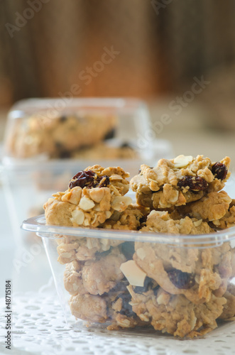 homemade cookies in the clear plastic box