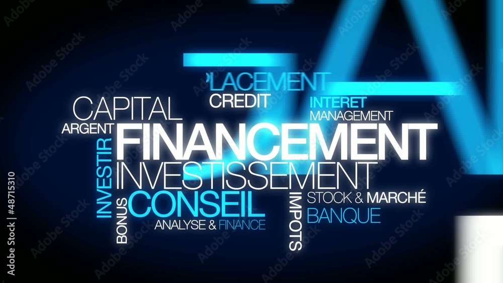 Financement investissement conseil nuage de mots vidéo