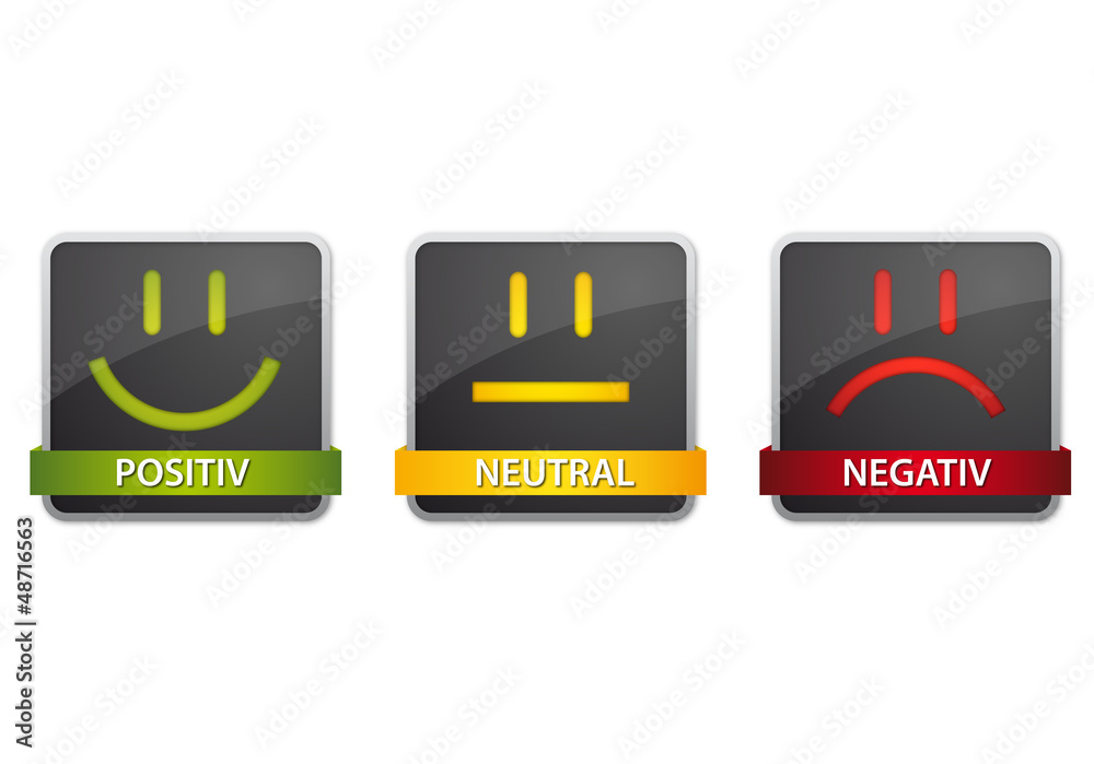 Fototapeta premium Smily Buttons - positiv, negativ, neutral