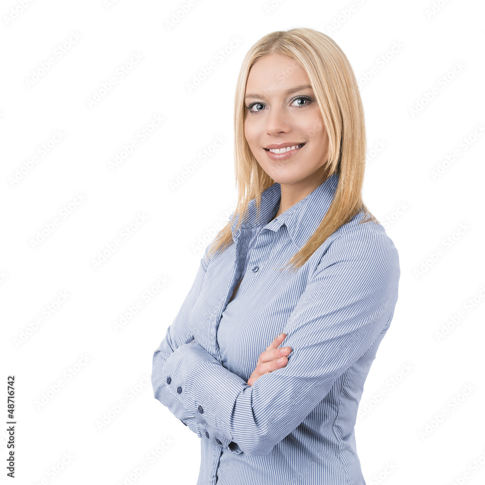 Portrait of young businesswoman isolated on white Portrait of young businesswoman isolated on white