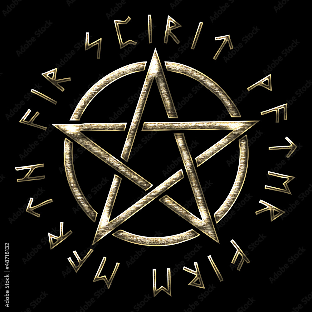 Runen Pentakel - Pentagramm - Elemente Stock Illustration | Adobe Stock