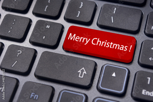 merry christmas greetings on keyboard enter key