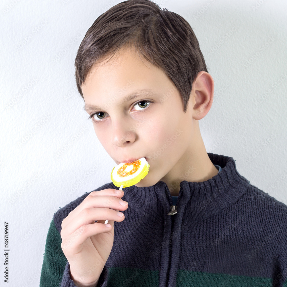 boy with lollipop