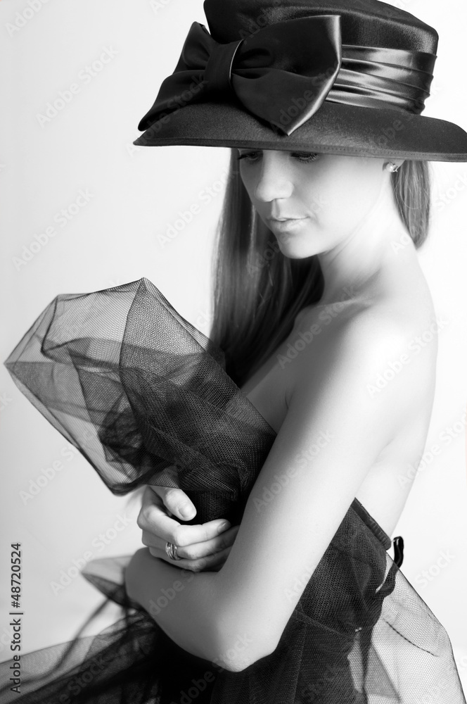Beautiful woman in hat