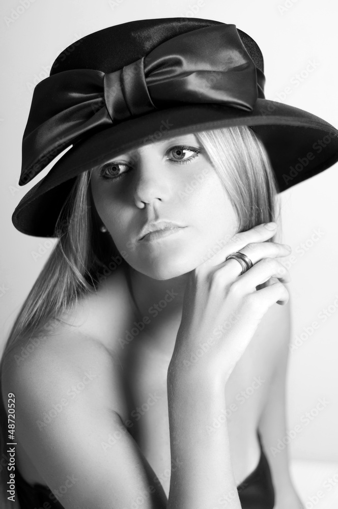 Beautiful woman in hat