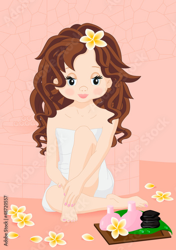 brunette girl in spa