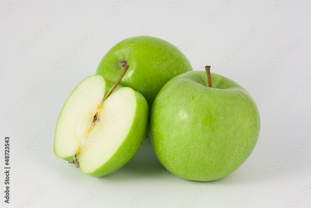 Gruppe von grünen Äpfeln Gruppe von grünen Äpfeln