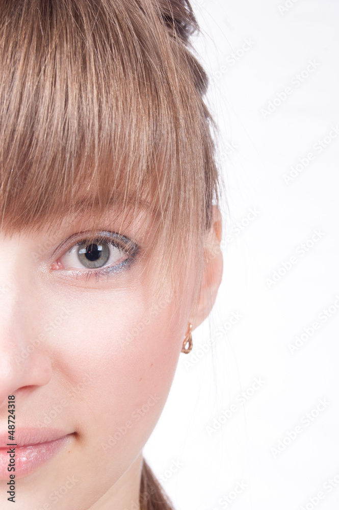 closeup photo of woman face closeup photo of woman face