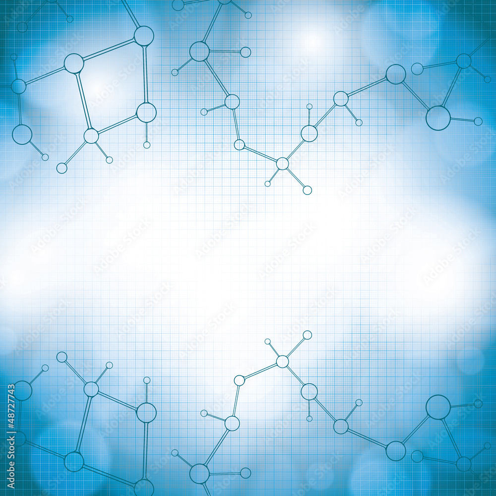 Molecule blue background Molecule blue background